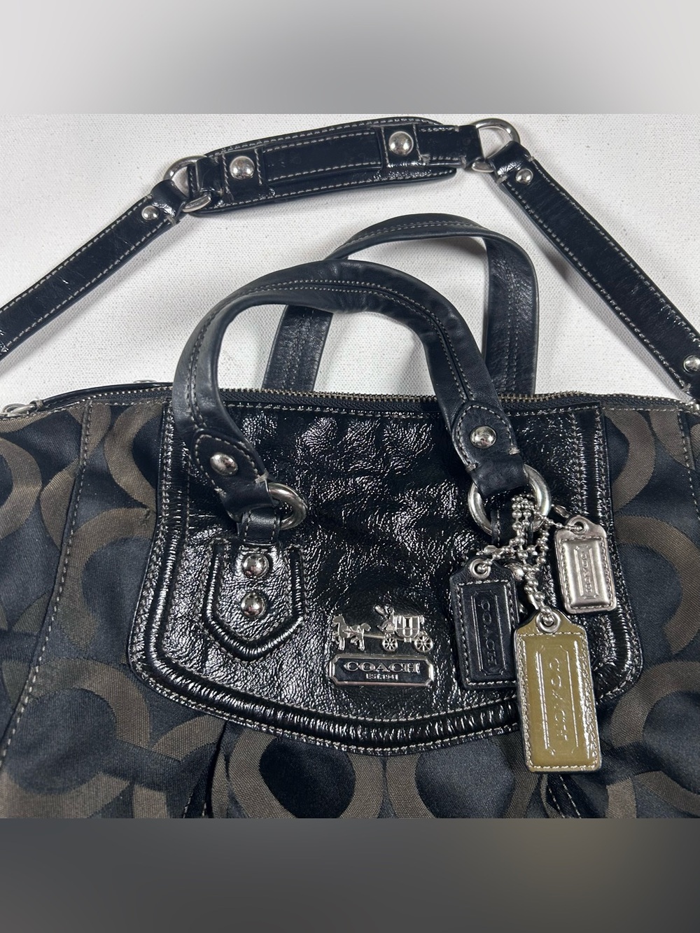 COACH Black F0969-14294 Madison Audrey OP Purse Bag Satchel Shoulder